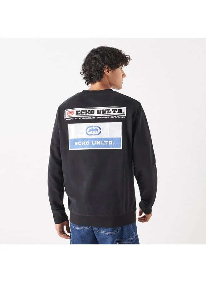 Ecko Unltd. Ecko Embroidered Sweatshirt with Long Sleeves and Round Neck