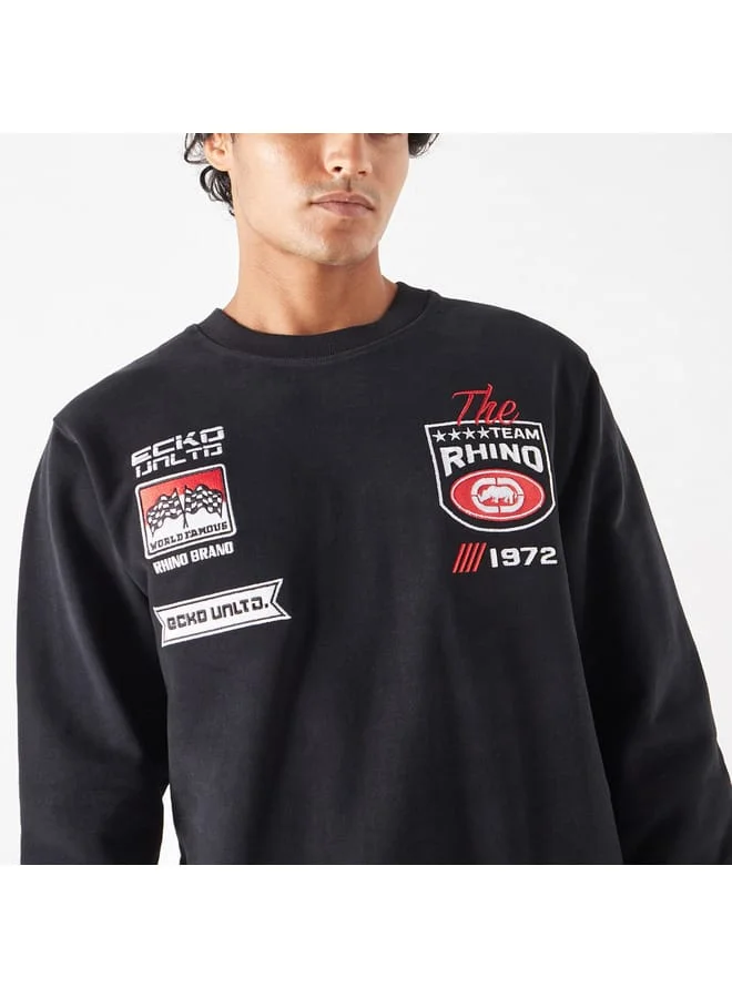 Ecko Unltd. Ecko Embroidered Sweatshirt with Long Sleeves and Round Neck