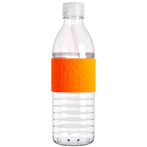 Copco Hydra 169 oz Water Bottle with LeakProof Lid  Tritan Reusable with Textured Grip Sleeve  BPAFree ShatterResistant Dishwasher Safe for Travel Gym Work Outdoors Chevron Orange