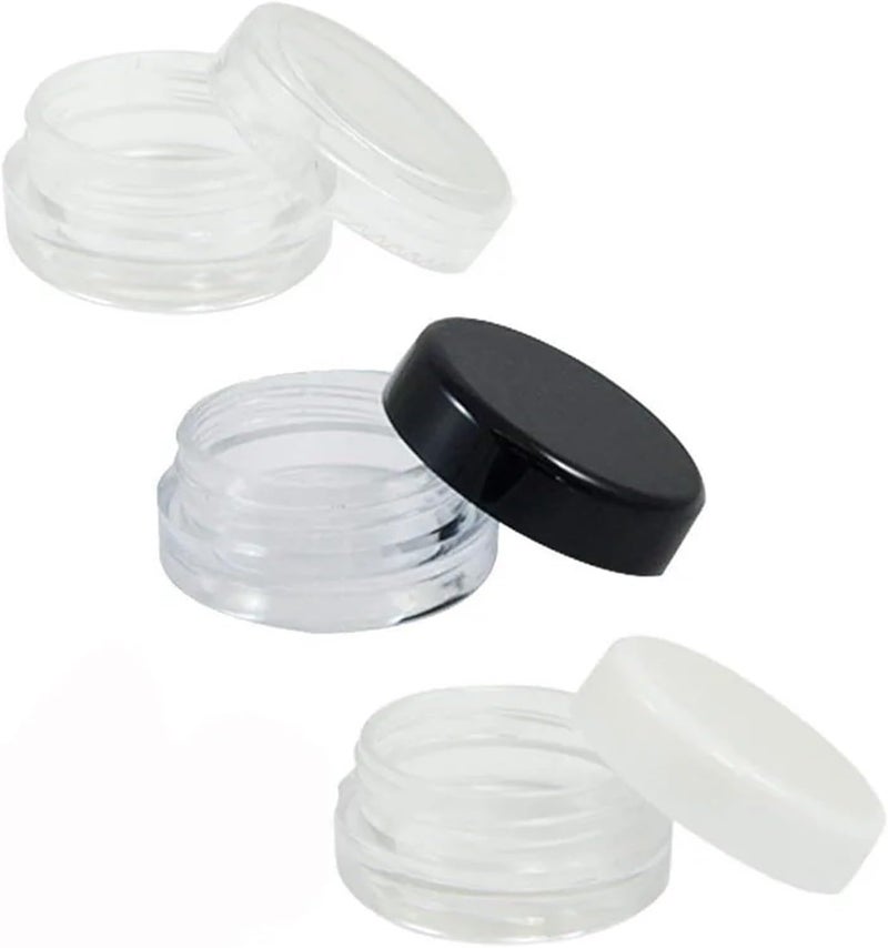 Lip Scrub Containers 80Pcs 2g 3g 5g 10g 15g 20g 30g Plastic Cosmetics Makeup Box Nail Art Storage Pot Container Clear Sample Lotion Jar(Mix color Cap,20g) - Image 1