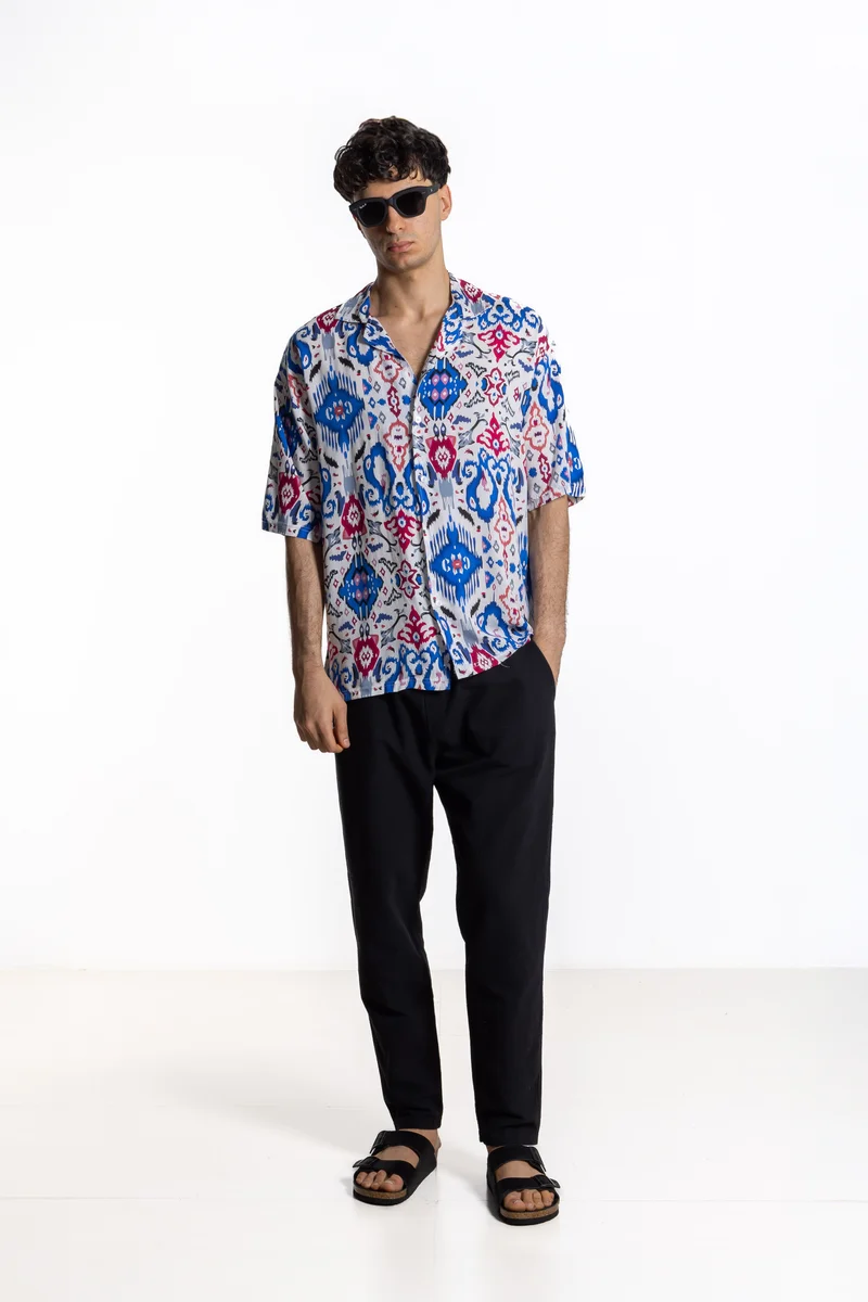 SHAPES LIGHTWEIGHT ABSTRACT PRINT SHIRT