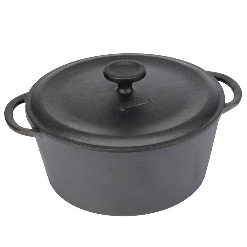 GoodCook PreSeasoned Cast Iron Dutch Oven 5 Quart Black