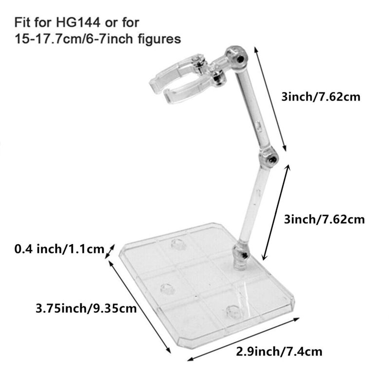 TSY TOOL 6 Pcs of HG144 Action Figure Stand, Display Holder Base, Doll Model Support Stand Compatible with 6" HG RG SD SHF Gundam 1/44 Toy Clear - Image 2