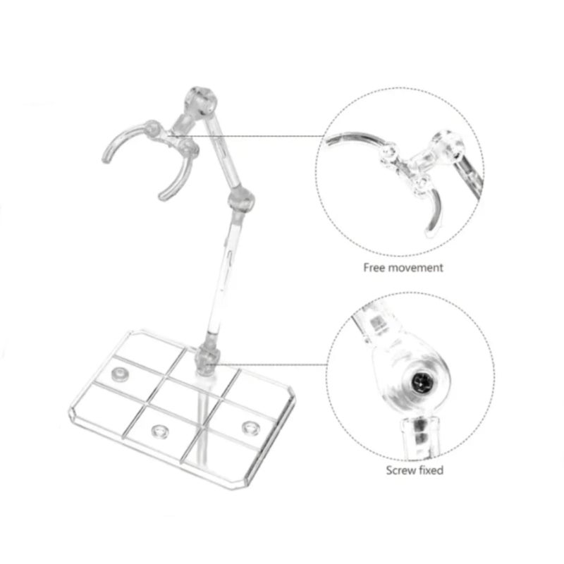 TSY TOOL 6 Pcs of HG144 Action Figure Stand, Display Holder Base, Doll Model Support Stand Compatible with 6" HG RG SD SHF Gundam 1/44 Toy Clear - Image 4