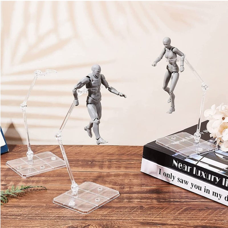 TSY TOOL 6 Pcs of HG144 Action Figure Stand, Display Holder Base, Doll Model Support Stand Compatible with 6" HG RG SD SHF Gundam 1/44 Toy Clear - Image 5