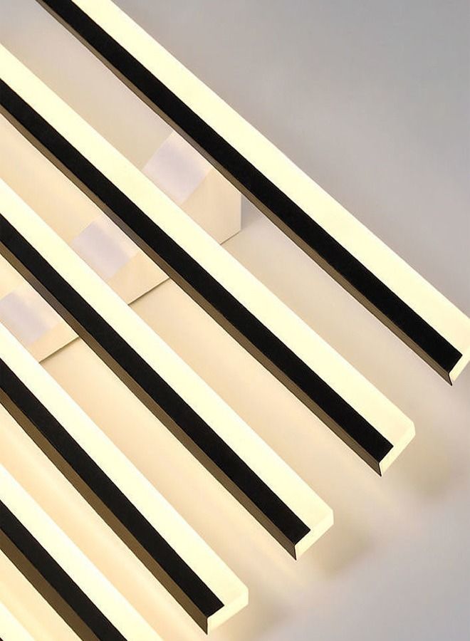 C&C Home Modern Design Creative Curve-Shaped Strips LED Chandeliers Ceiling Light Fixture Ceiling Lamp for Dining Room Living Room 90x60x10 cm - Image 2