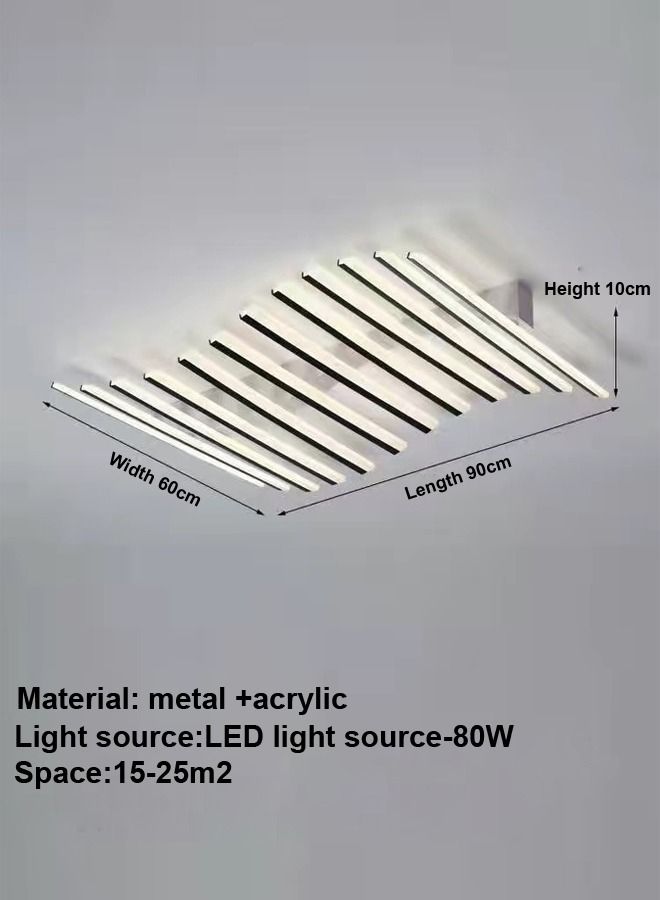 C&C Home Modern Design Creative Curve-Shaped Strips LED Chandeliers Ceiling Light Fixture Ceiling Lamp for Dining Room Living Room 90x60x10 cm - Image 5