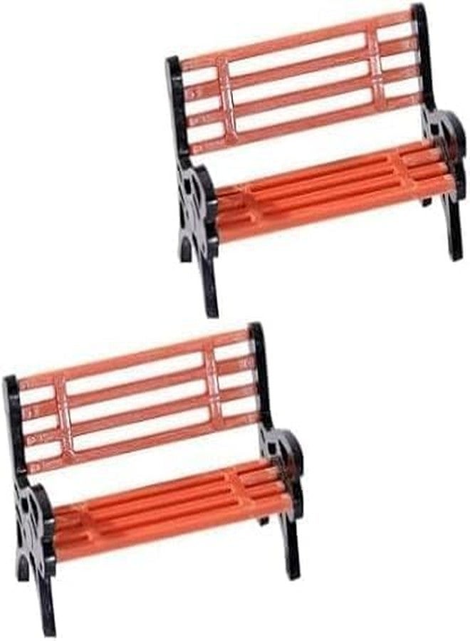 aoukoslt 2 Pcs Miniature Park Bench Set, Mini Park Street Seats Bench Chairs Kit Dollhouse Furniture DIY Accessories for Fairy Garden Decor, Decorations - Image 1