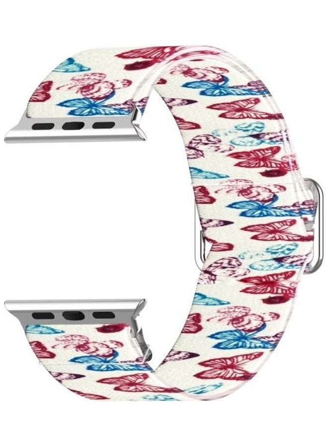 NIBEMINENT Ethnic Replacement Watchband For Apple Watch Series 1/2/3/4/5/6/7/SE 38-40-41mm Butterfly - Image 1