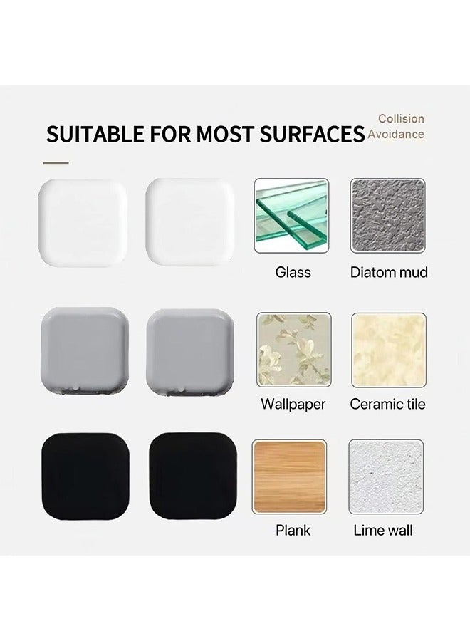 6 pcs Door Stoppers Wall Protector - Silicone Door Knob Guard Wall Shield - Self-Adhesive Door Handle Bumper Silencer for Home ＆ Office Walls (White, Gray, Black) - Image 4