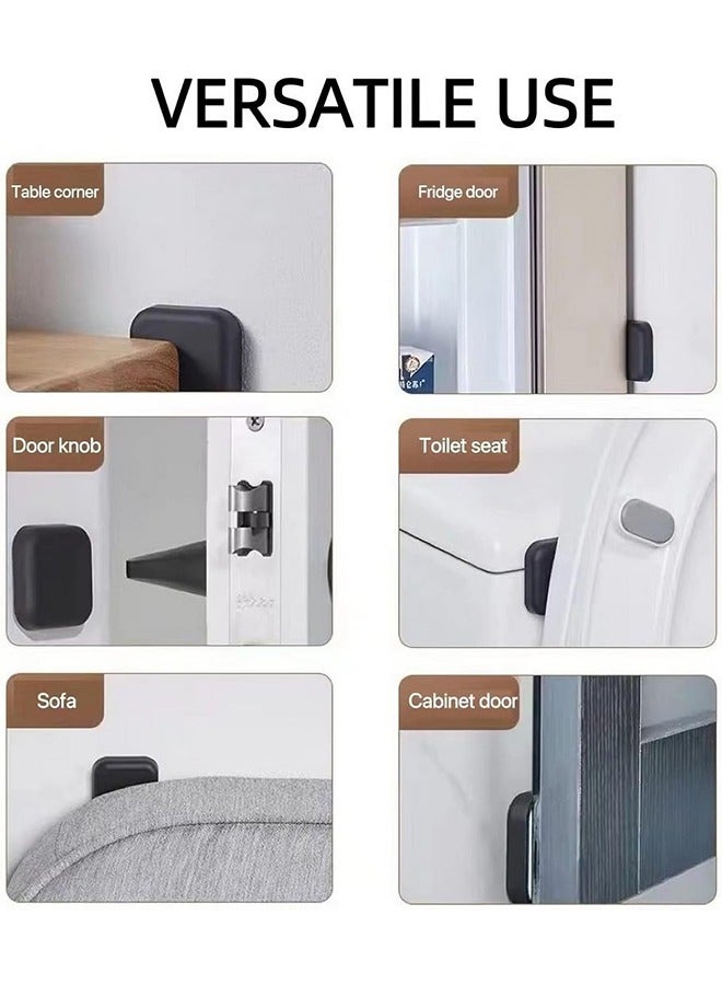 6 pcs Door Stoppers Wall Protector - Silicone Door Knob Guard Wall Shield - Self-Adhesive Door Handle Bumper Silencer for Home ＆ Office Walls (White, Gray, Black) - Image 3
