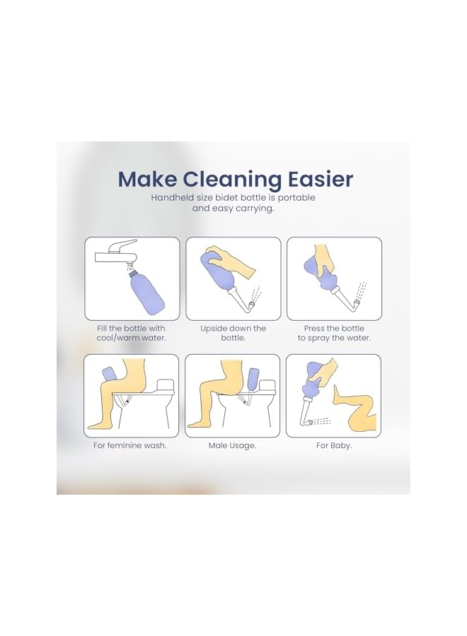 The Bros Portable Shattaf Bidet with Toilet Seat Covers | Personal Hygiene Cleaning | Dual Retractable Nozzle | Handheld Travel Spray Bottler | For men and women | 650ml - Image 4