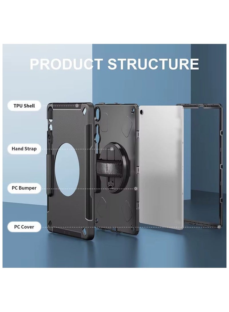 Cat - Cot حافظة متينة لجهاز سامسونج جالاكسي تاب S10 FE+ (13.1) – غلاف مضاد للصدمات مع قاعدة قابلة للطي، حزام يد، حزام كتف وحامل قلم. - Image 2