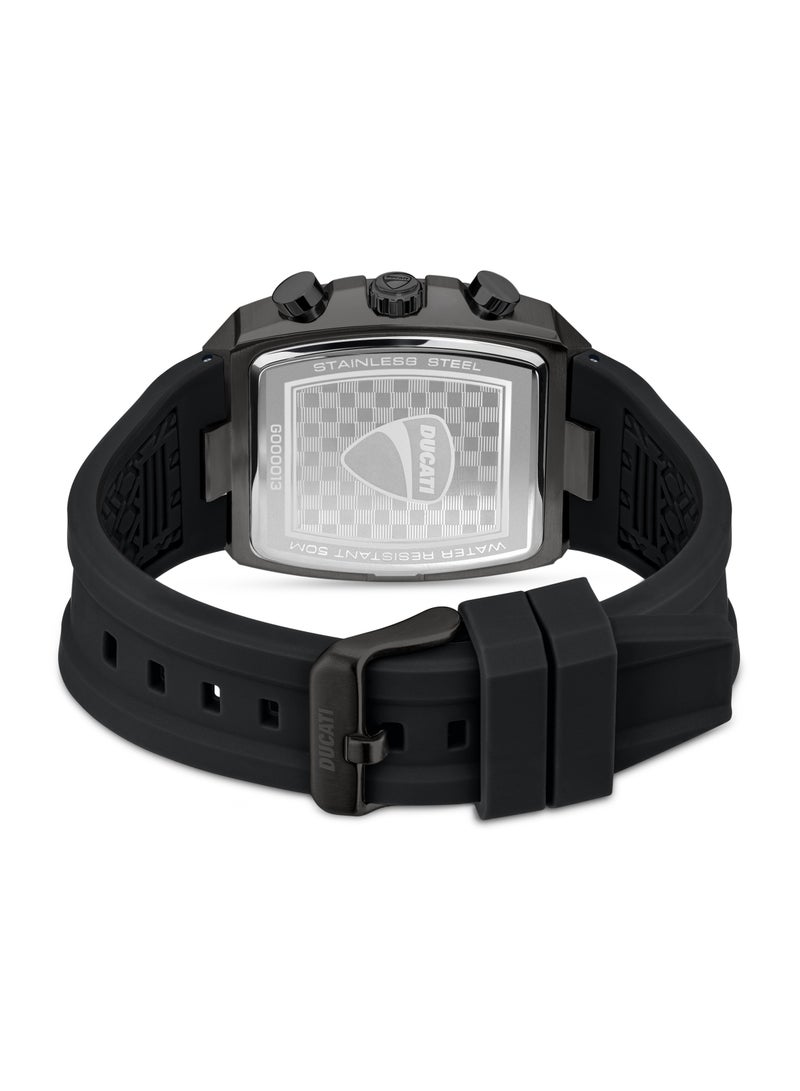 Ducati DT008 Gents Chronograph Watch – Gun Dial, Screw-Detail Case, 40mm Silicone Strap, Multi-Layered Design, Water Resistant 50M, Bold & Rugged - Image 3