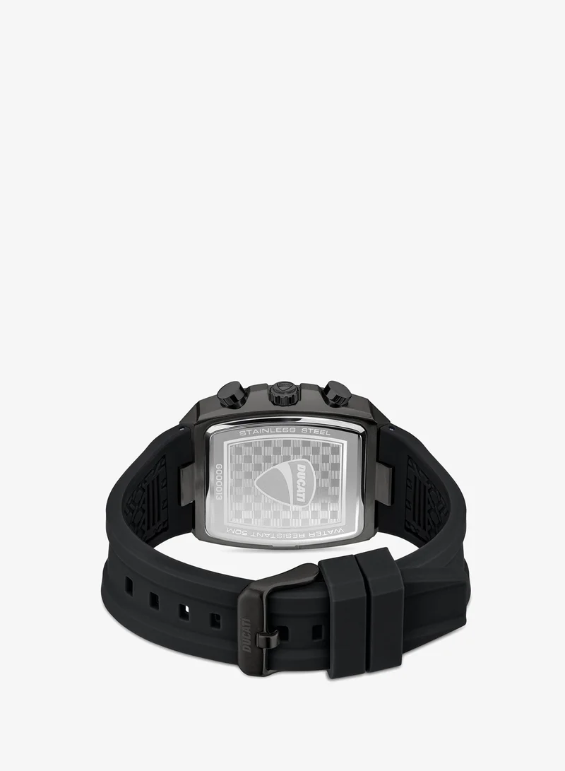 Ducati  Ducati DT008 Gents Chronograph Watch – Gun Dial, Screw-Detail Case, 40mm Silicone Strap, Multi-Layered Design, Water Resistant 50M, Bold & Rugged for Men | Best Price UAE