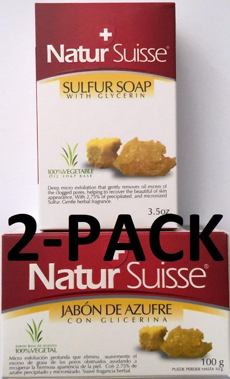 Natur Suisse Sulfur Soap Natur Suisse Jabon De Azufre Sulfur Soap 35 oz With Glycerin 2PACK 