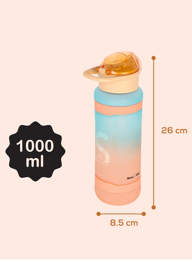 Nova kids Water Bottle With Straw 1000 ML - Orange - Image 5