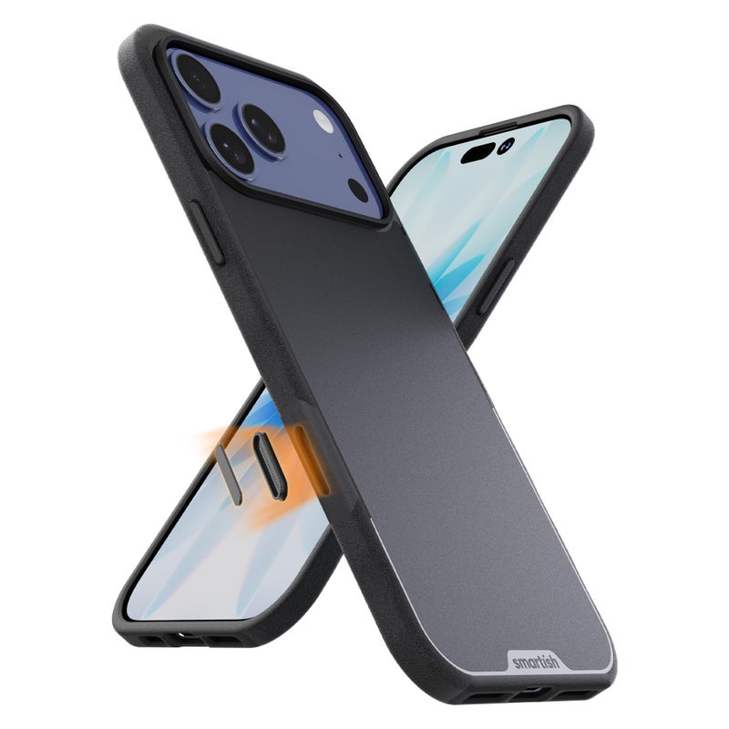 SmartishÂ® iPhone 17 Pro Max MagSafe Case - Gripmunk w/Camera Control Protection, Magnetic Slim Case [Lightweight + Protective] Thin Grip w/Microfiber Lining for iPhone 17 Pro Max - Black Tie Affair - Image 1