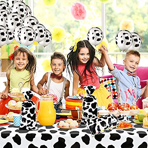 Lecferrarc 2 Pcs Cow Print Tablecloth Cow Plastic Table Cover 87 x 51 Inches Farm Animal Party Tablecovers for Birthday Party Supplies - Image 5