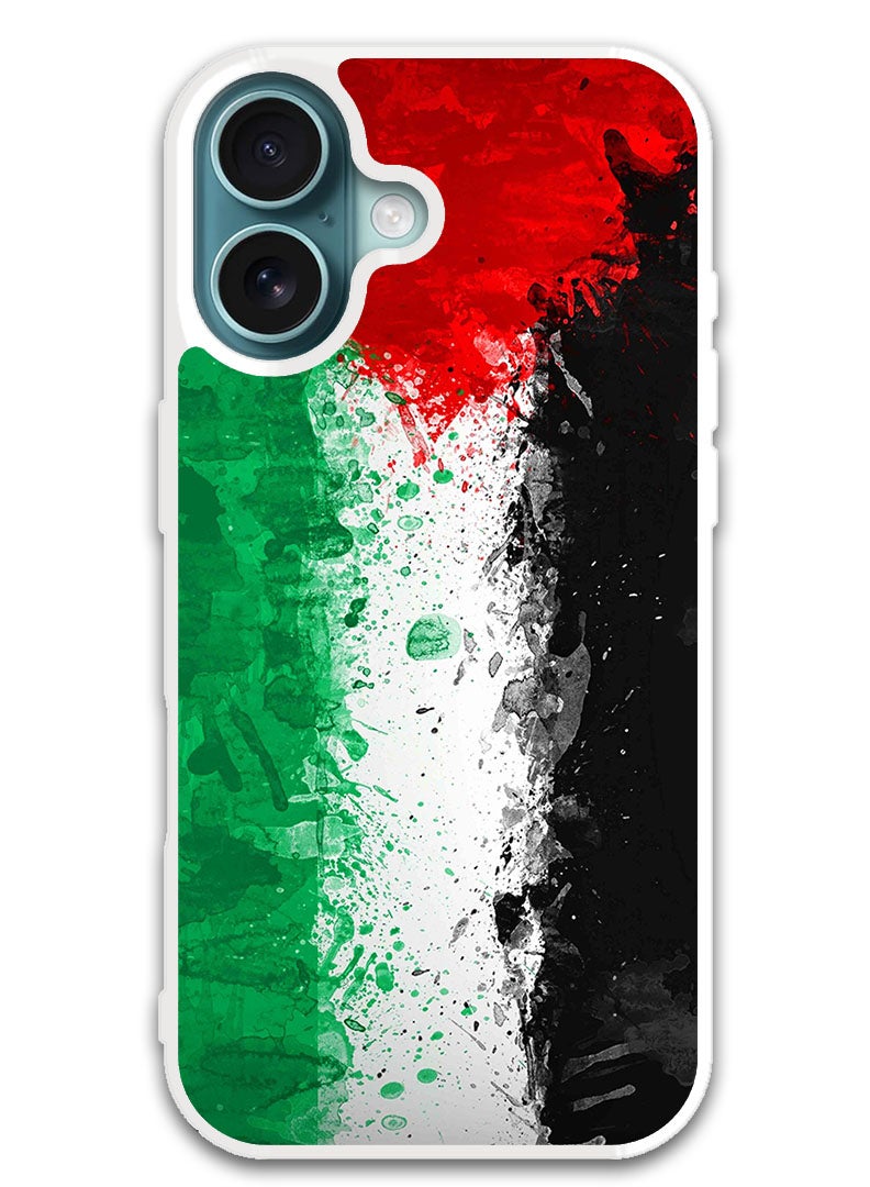 Theodor Protective Case Cover For APPLE IPHONE 16 Palestine Flag 1 (White Bumper) - Image 1