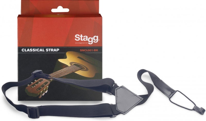 Stagg SNCL001-BK Nylon Strap for Classical Guitars and Ukuleles,Black - Image 1