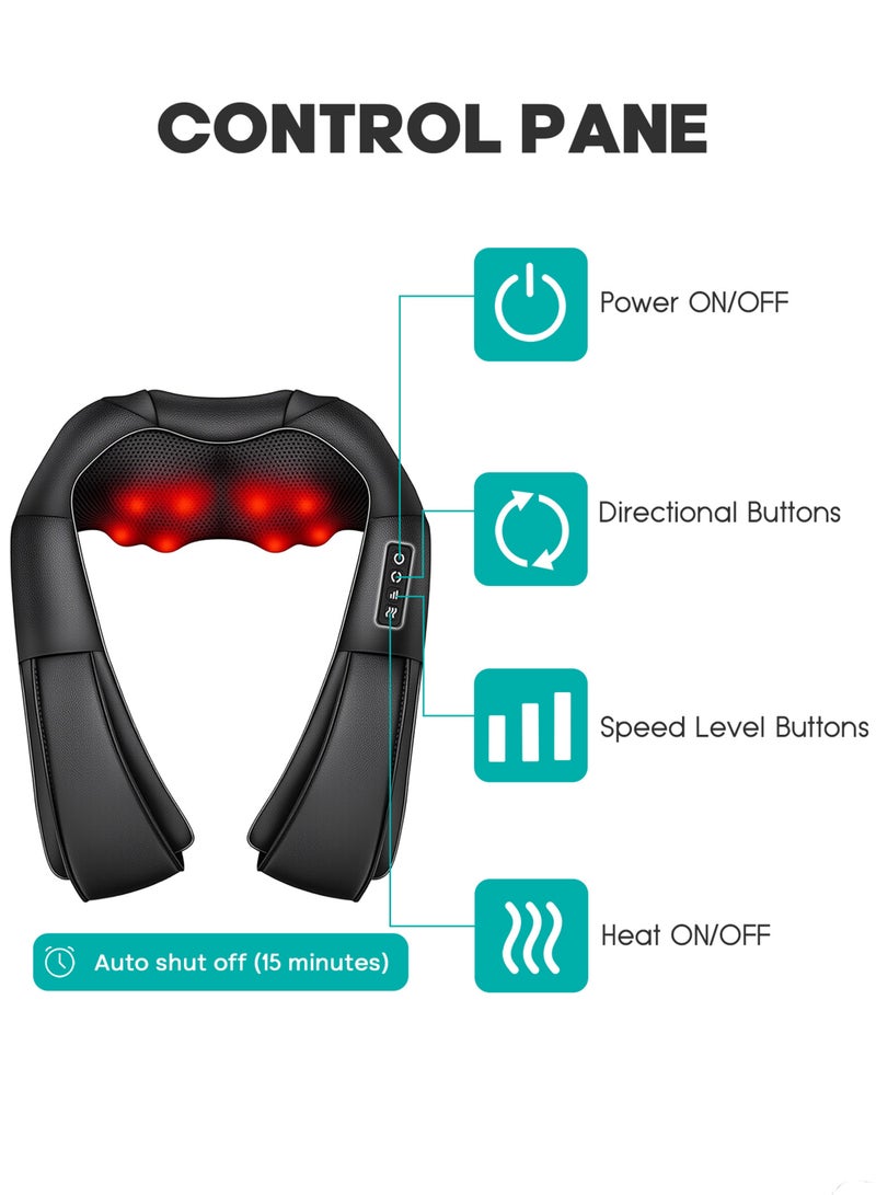 Shiatsu Neck and Back Massager, Electric Deep Tissue 3D Kneading Massage Pillow, Heated Massager for Neck, Back, Shoulders, Feet and Legs, Suitable for Home, Office and Car Use - Image 3