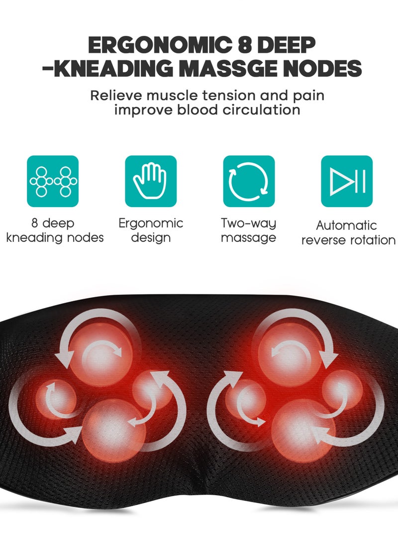 Shiatsu Neck and Back Massager, Electric Deep Tissue 3D Kneading Massage Pillow, Heated Massager for Neck, Back, Shoulders, Feet and Legs, Suitable for Home, Office and Car Use - Image 2