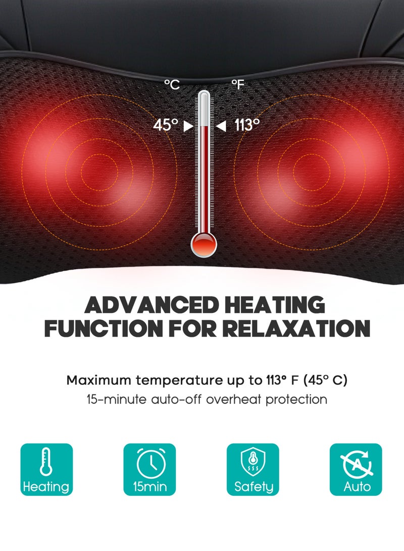 Shiatsu Neck and Back Massager, Electric Deep Tissue 3D Kneading Massage Pillow, Heated Massager for Neck, Back, Shoulders, Feet and Legs, Suitable for Home, Office and Car Use - Image 4