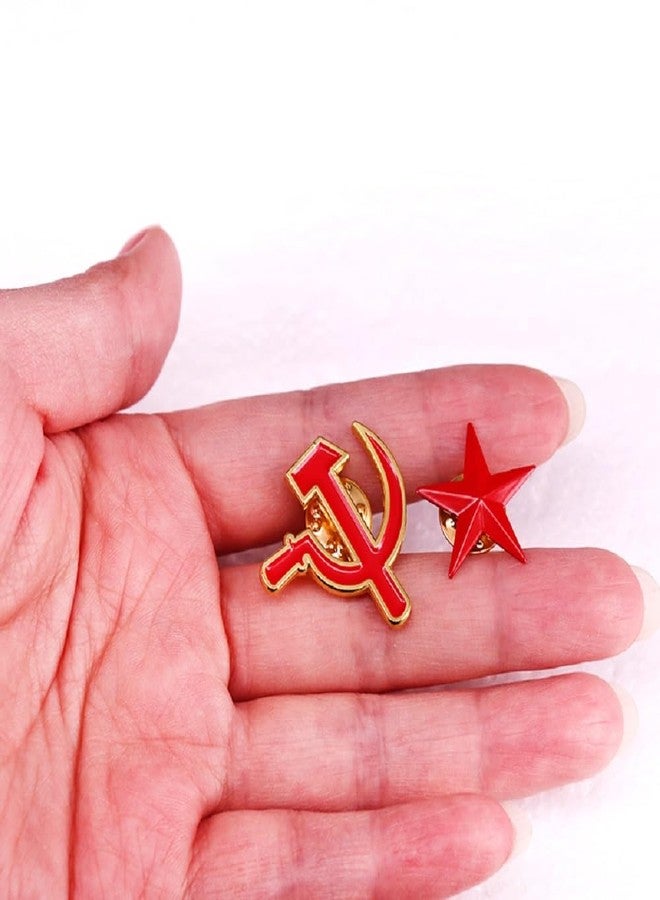 Gudeke Soviet CCCP HAMMER & SICKLE & "Socialist Red Star" Pin Set Communist Symbol Badge - Image 5