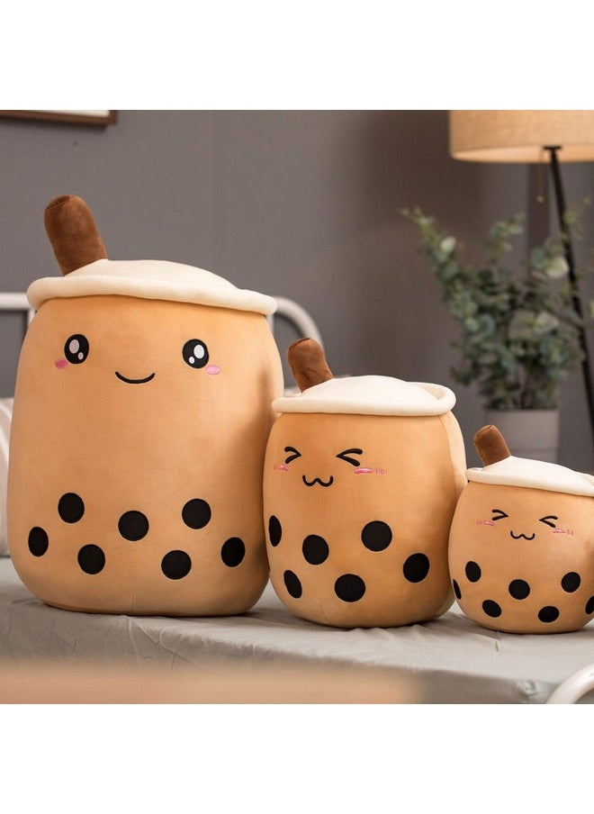 LISSO Lisso Cute Bubble Tea Plush Pillow, Stuffed Plush Toy Boba Tea Cup Toy Pillow With Suction Tubes, Pearl Milk Tea Plush Toy Pillows Gift For Kids (Brown With Open Eyes, 9.4 Inch)  - Image 4
