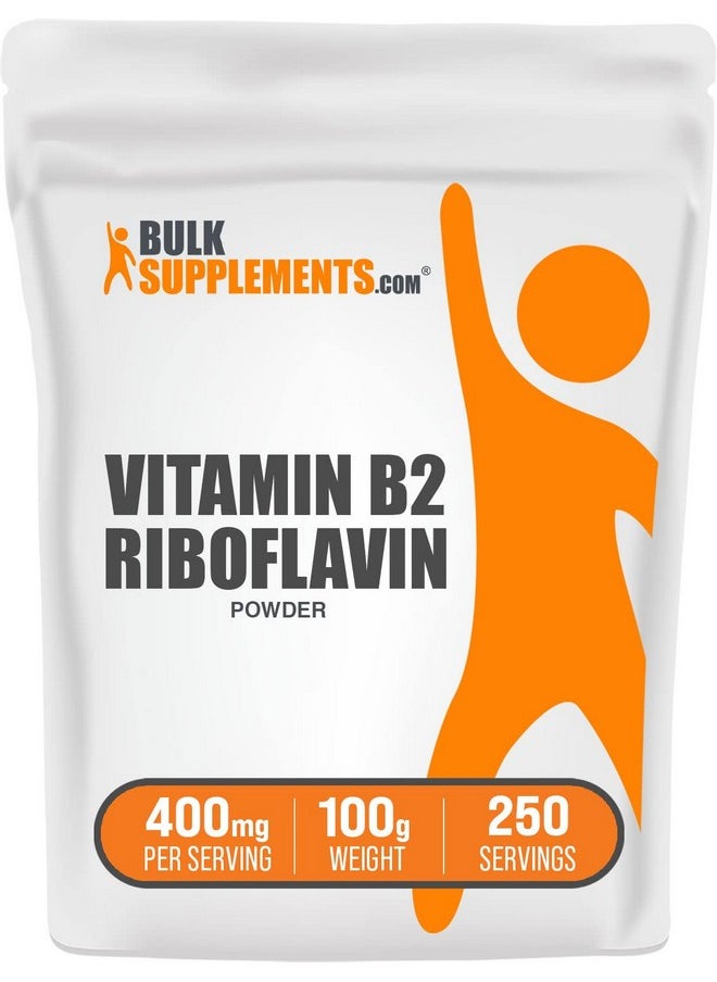 بالك سابلمنتس مسحوق الريبوفلافين من BulkSupplements.com - كفيتامين ب2، مكمل فيتامين ب2 - ريبوفلافين 400 مجم، فيتامينات ب للصحة، خالٍ من الجلوتين، 400 مجم لكل وجبة، 100 جرام (3.5 أونصة) (عبوة من قطعة واحدة)  - Image 1