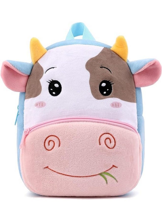 Blue Tree Cute Boy'S And Girl'S Plush Kids Bag Full Embroidery Designs Mini Travel Backpack (New Cow) - Image 1