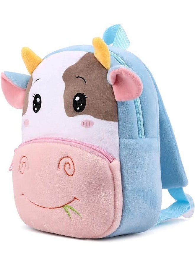Blue Tree Cute Boy'S And Girl'S Plush Kids Bag Full Embroidery Designs Mini Travel Backpack (New Cow) - Image 2