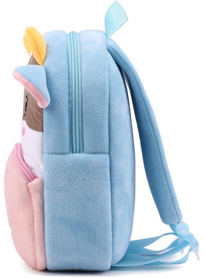 Blue Tree Cute Boy'S And Girl'S Plush Kids Bag Full Embroidery Designs Mini Travel Backpack (New Cow) - Image 3