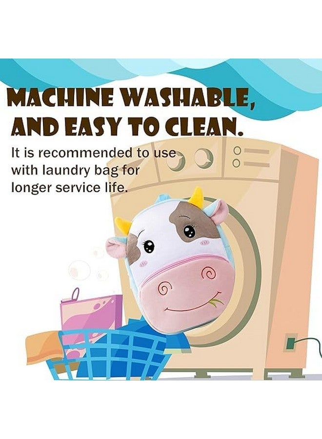 Blue Tree Cute Boy'S And Girl'S Plush Kids Bag Full Embroidery Designs Mini Travel Backpack (New Cow) - Image 5