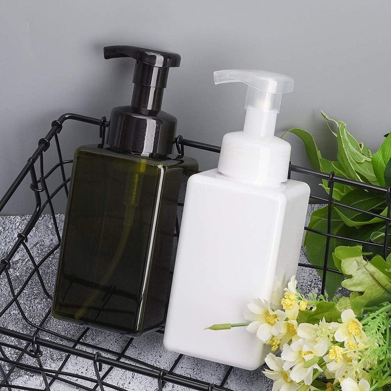 UUJOLY Foaming Soap Dispenser, 450ml (15oz) Refillable Pump Bottle Plastic for Liquid Soap, Shampoo, Body Wash (2 Pcs) (Green) - Image 5