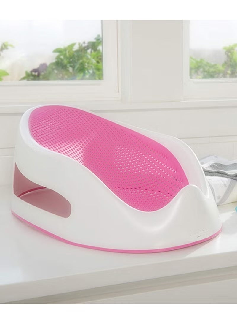 Silicone bath seat for babies and toddlers, pink - Image 1