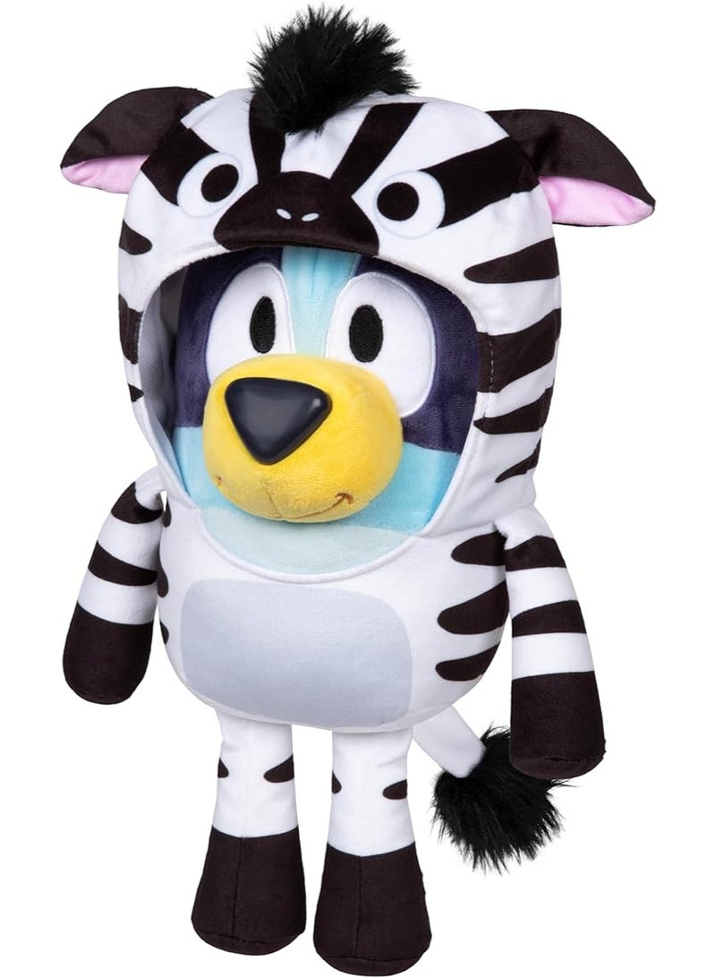 BLUEY Animal Costume Plush Toys 2-Pack | Soft & Cuddly Zebra and Leopard Stuffed Animals | Interactive Talking Plush Set for Kids - Image 3
