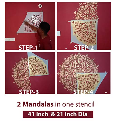 DECORZE Design in Mandala Design Wall Painting Stencils Wall Design Stencils Living Room - Image 3