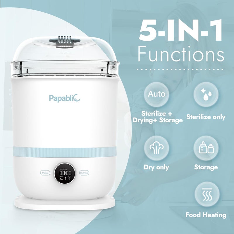 Papablic Bottle Sterilizer and Dryer Pro, 13 Bottles Extra-Large Capacity for Big Family, Electric Steam Bottle Sanitizer for Baby Bottles, Parts & Other Newborn Essentials - Image 2