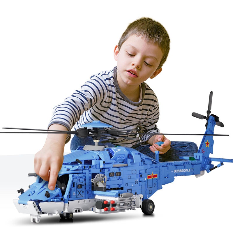 Mov stone Military Helicopter Building Set Large Army Plane Model Rotating Rotor Blades Compatible with Lego for Boys Adults 1711 PCS - Image 3