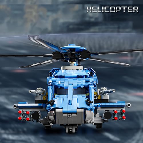Mov stone Military Helicopter Building Set Large Army Plane Model Rotating Rotor Blades Compatible with Lego for Boys Adults 1711 PCS - Image 5