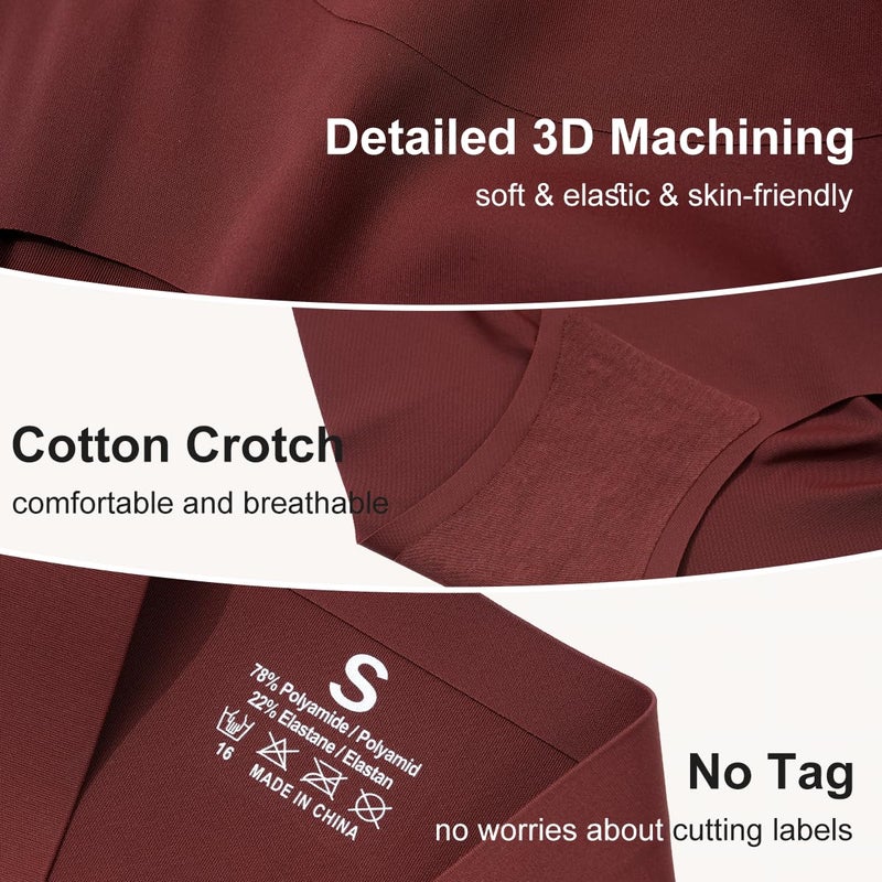 LEVAO Womens High Waist Seamless Underwear Full Coverage Breifs No Show Ladies Panties 6 Pack S-XXL - Image 4