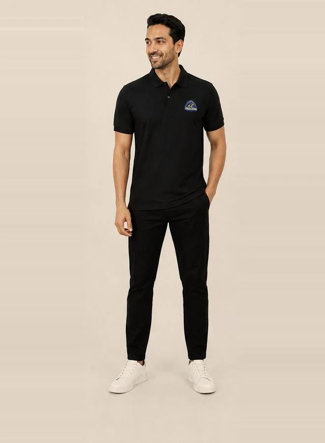 تايك تو Black Falcon Logo Short Sleeves Polo T-Shirt By Falcon