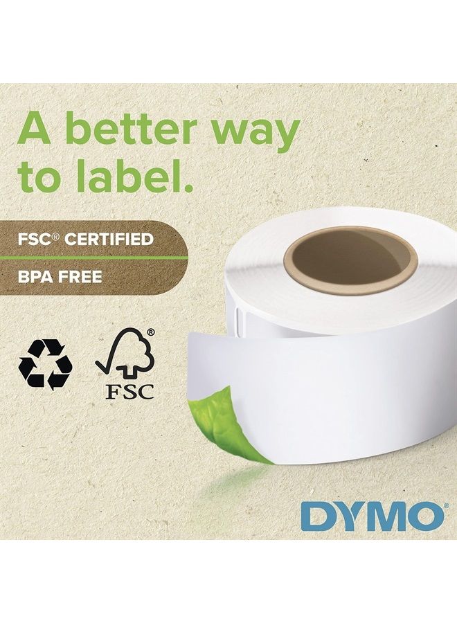 Dymo Authentic LabelWriter 1-Up File Folder Labels for LabelWriter Label Printers, White, 9/16'' x 3-7/16'', 2 Rolls of 130 - Image 3