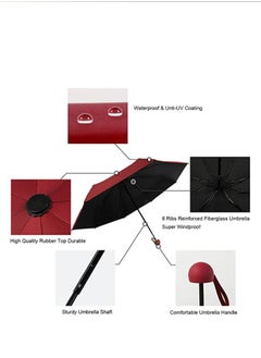 Mini Sun Umbrella with Protective Case, 8 Ribs Compact UV Umbrella for Summer & Sun Protection, Windproof Folding Travel Umbrella Ideal for Men & Women (Cherry Red) - pzsku/ZFD1BC361BD8F0BE565BFZ/45/_/1706006906/7715b298-5c08-41b5-8026-57936d40cdc1