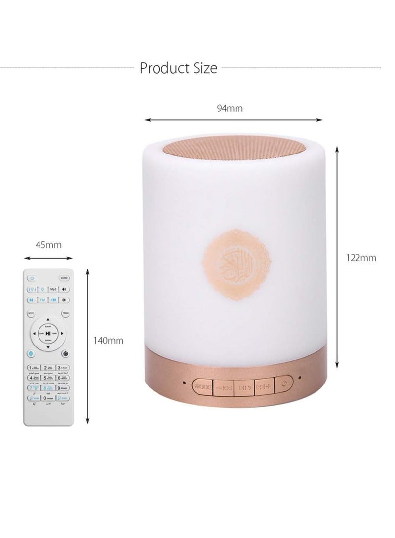 ELTRAZONE "Quran Speaker Touch Lamp with Remote – Portable LED Bluetooth Speaker, 4 Brightness Levels, and Language Translation" - Image 3