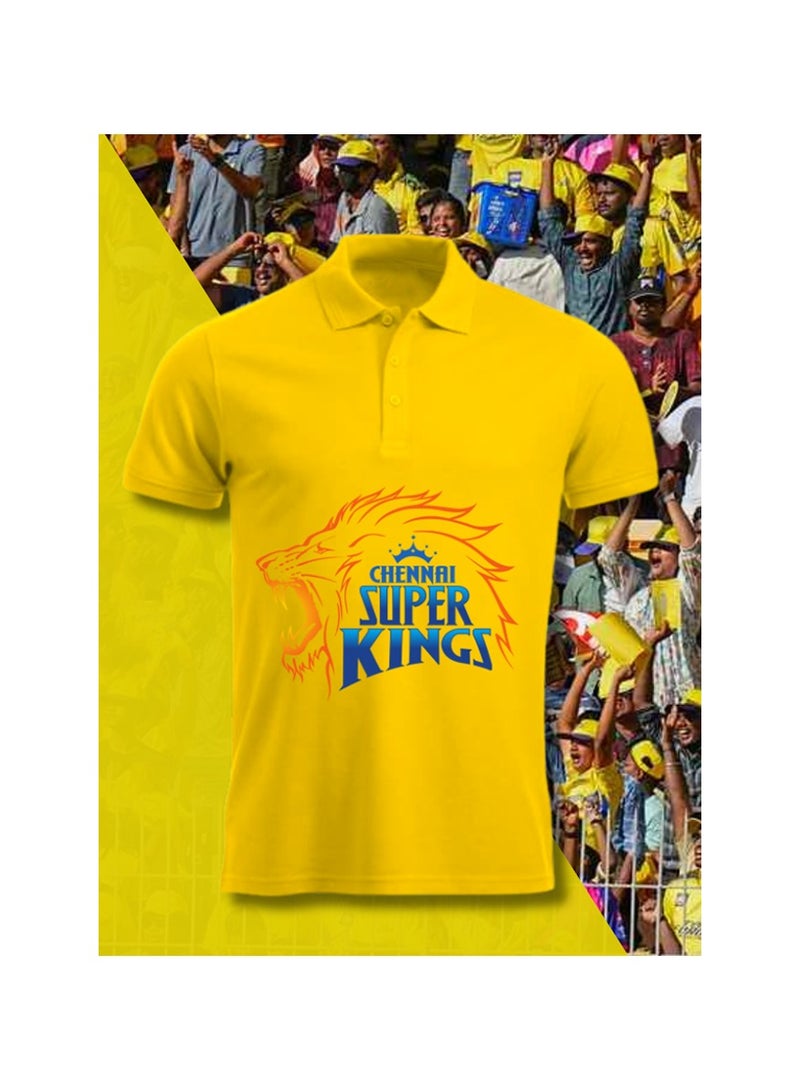 PRINTSHOP4ME Chennai Cricket Men's Dry-Fit Polo Neck T-Shirt|Soft&Breathable Sportswear For Cricket lovers|Tshirt With Cap|Suitable For Games&Outdoor - Image 2