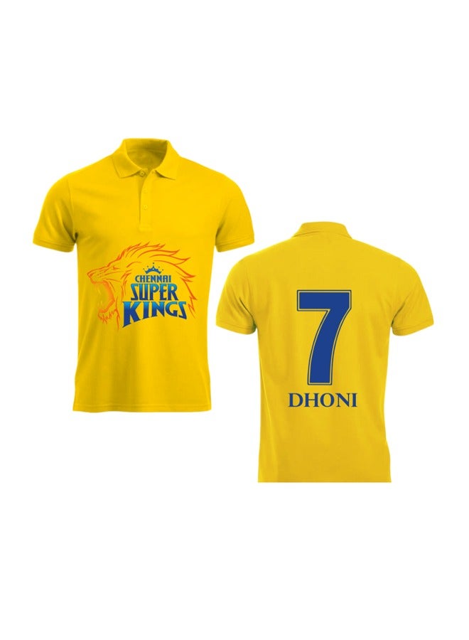 PRINTSHOP4ME Chennai Cricket Men's Dry-Fit Polo Neck T-Shirt|Soft&Breathable Sportswear For Cricket lovers|Tshirt With Cap|Suitable For Games&Outdoor - Image 1
