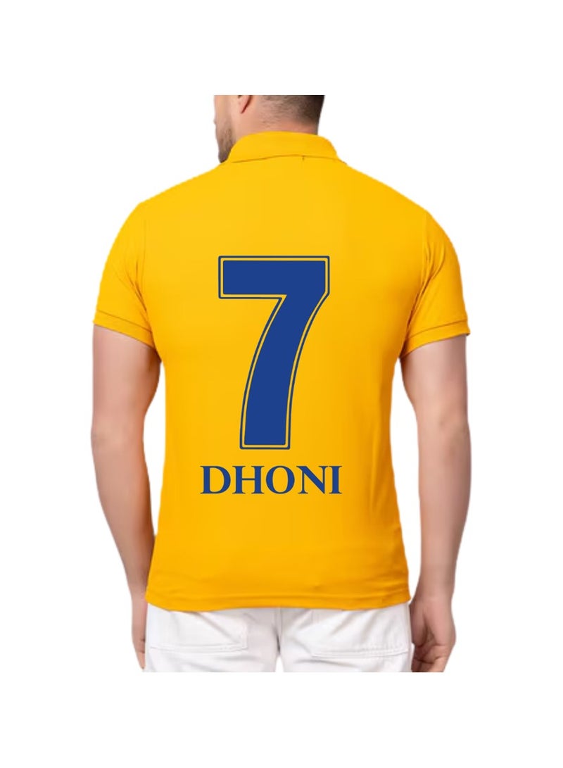 PRINTSHOP4ME Chennai Cricket Men's Dry-Fit Polo Neck T-Shirt|Soft&Breathable Sportswear For Cricket lovers|Tshirt With Cap|Suitable For Games&Outdoor - Image 3